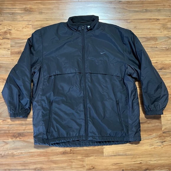 Nike Other - Nike Full Zip Sportswear Windbreaker Black Jacket Sz XL Y2K Hidden Pocket Warm